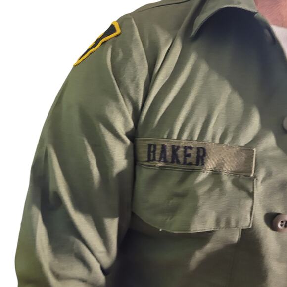 Vintage 1980s USMC Utility Field Shirt Valley Forge PA Sz 15.5 X 35 Military - Picture 2 of 12